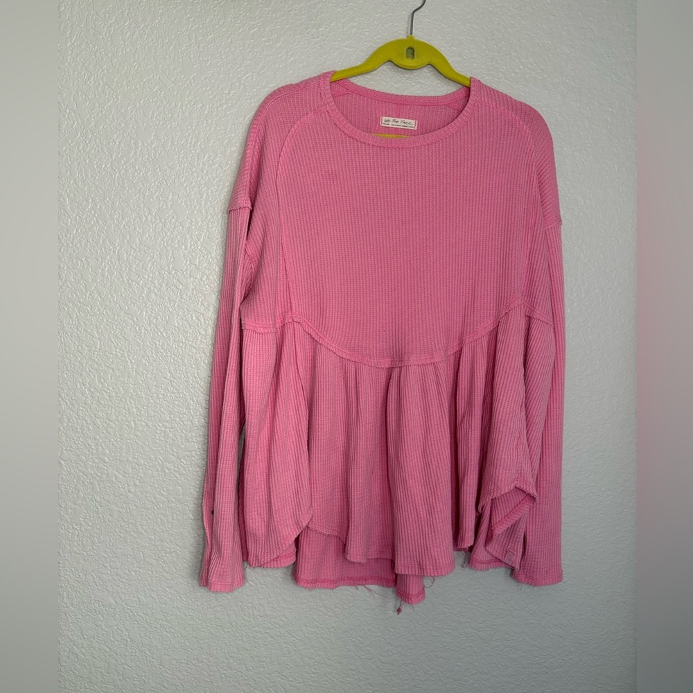 FREE PEOPLE Oh My Babydoll Thermal in Pink Carnation XL Flowy - Picture 3 of 12
